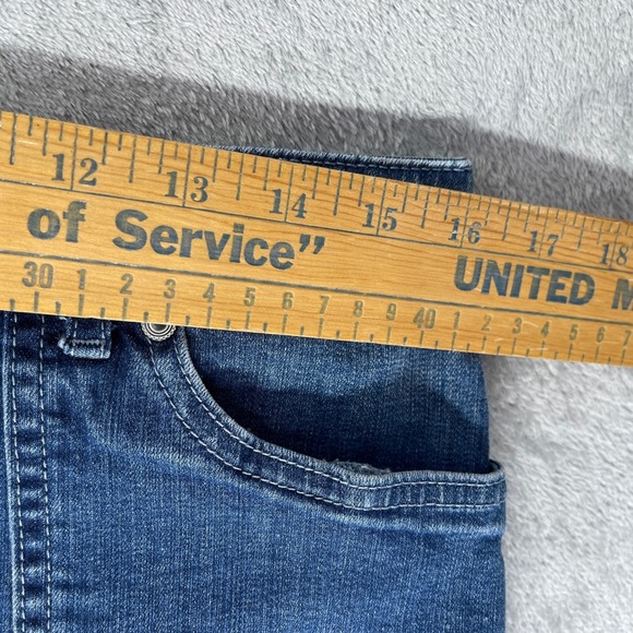 Christopher & Banks Women Denim Skirt Distressed Y2K Retro Western Size 10 Blue - Picture 7 of 9